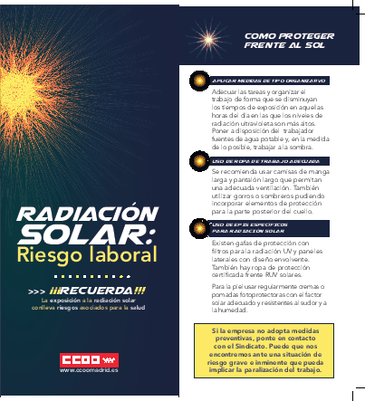 Radiación solar: Riesgo laboral – Salud Laboral Madrid